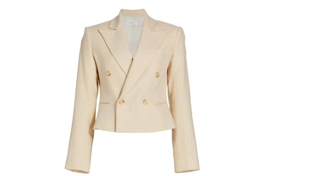 A.L.C. Women's River Linen Double Breasted Blazer