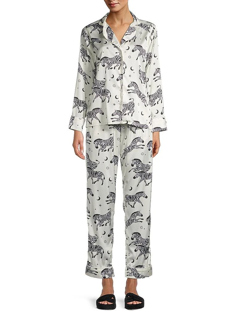 Averie Rio Two-Piece Satin Pajama Set 3