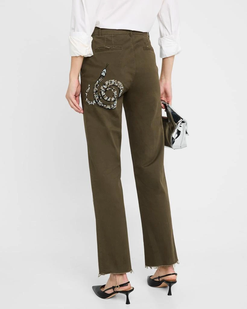 Libertine Reptilian Straight-Leg Ankle Chino Pants 3