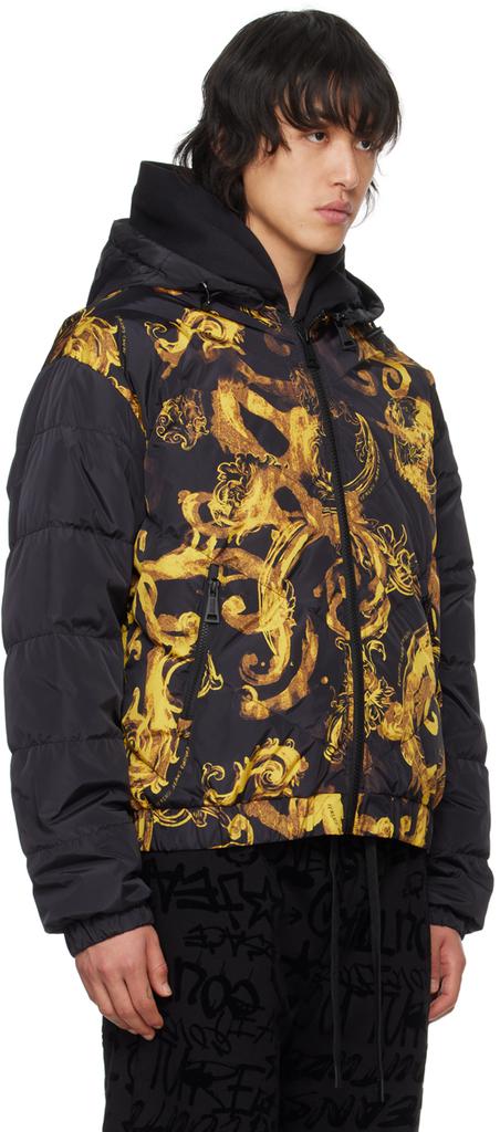 Versace Black Watercolor Couture Down Jacket