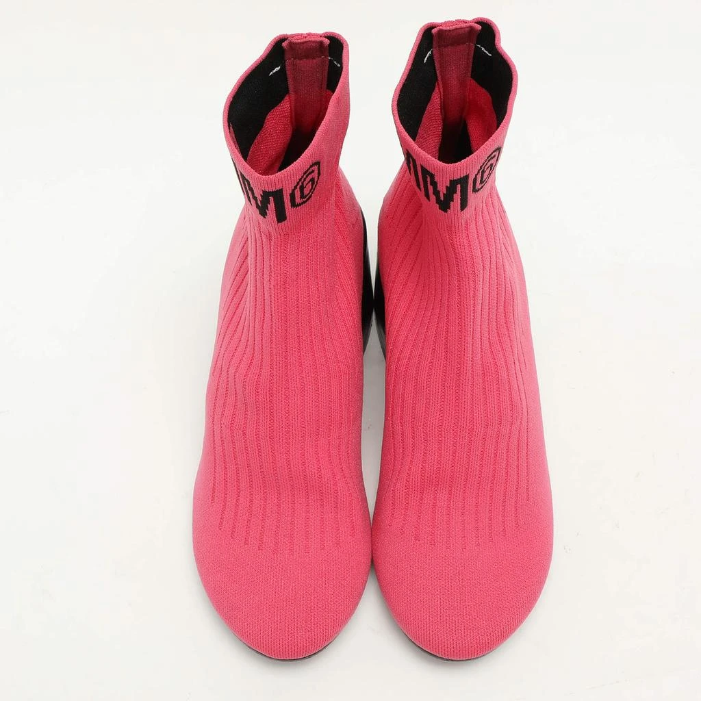 MAISON MARGIELA Maison Martin Margiela Pink Knit Fabric Ankle Length Boots Size 39 3