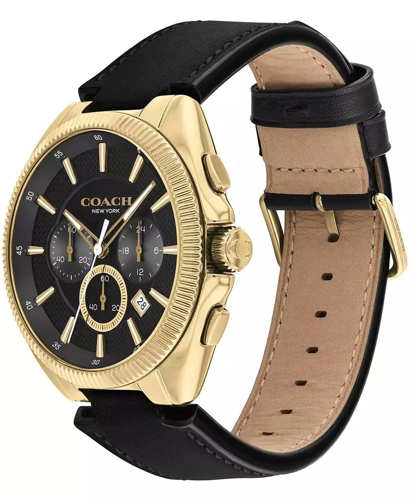 Coach Men's Jackson Black Leather Strap Watch 45mm 2