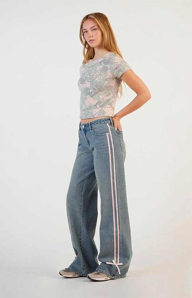PacSun Casey Side Stripe Bows Low Rise Baggy Jeans 1