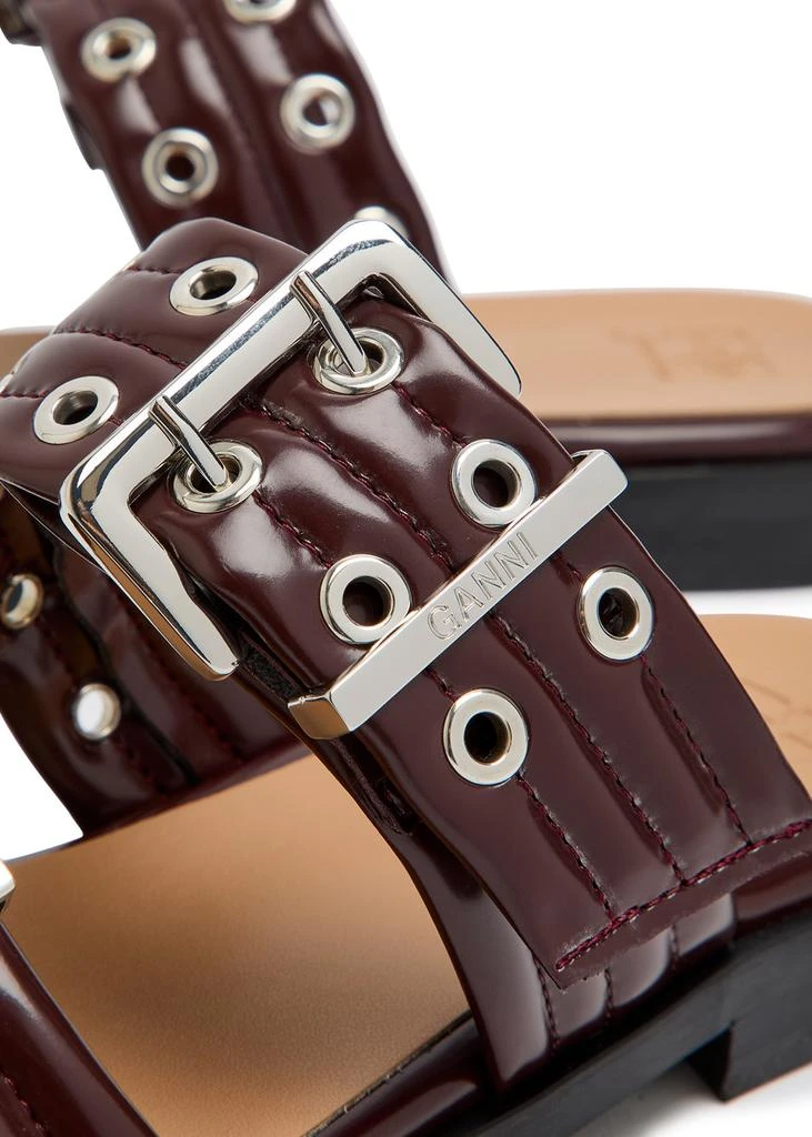 Ganni Feminine Buckle faux leather sliders 4