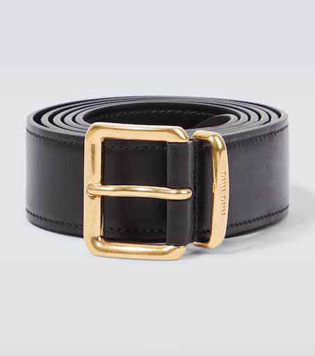 【関税&送料込】Miu Miu Black Leather Belt Miu Miu Leather Belt in Nero | FWRD