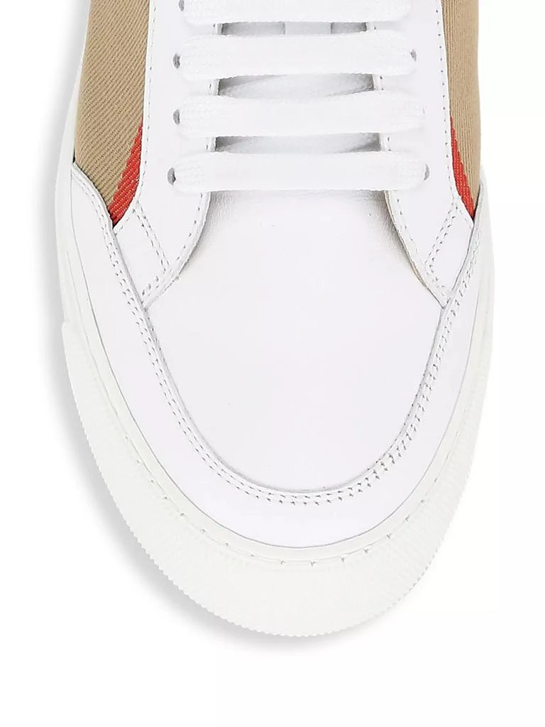 Burberry Salmond Vintage Check Leather & Textile Sneakers 4