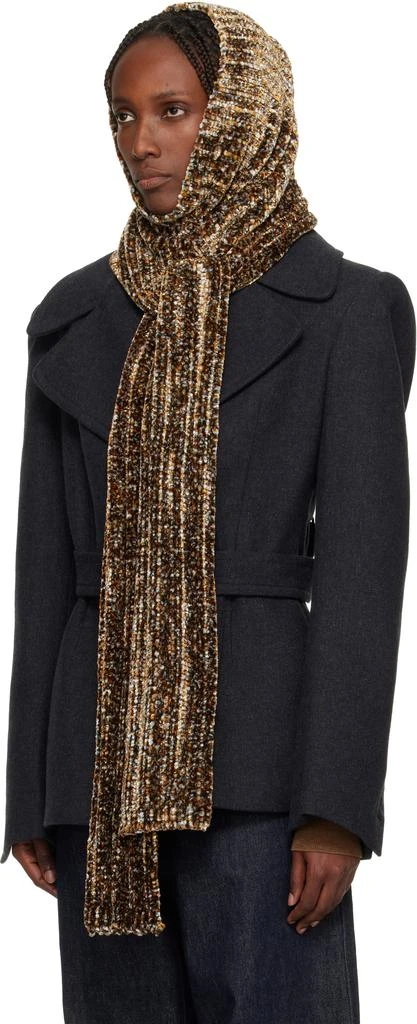 Dries Van Noten Brown Hooded Scarf 4