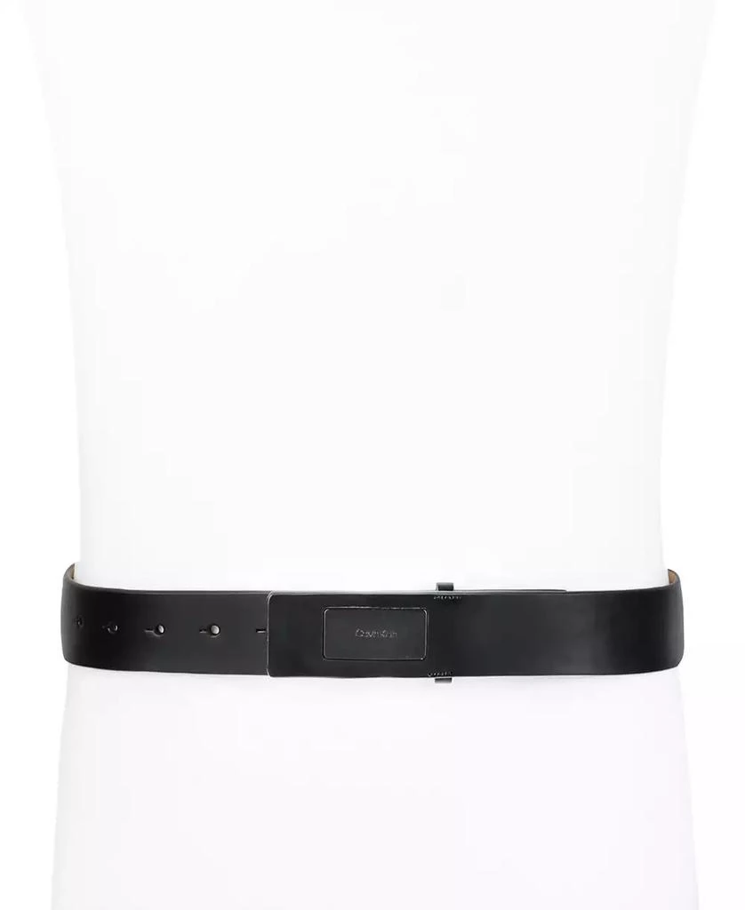 Calvin Klein Men's Ultra-Modern Inlaid Plaque-Buckle Logo Belt 4