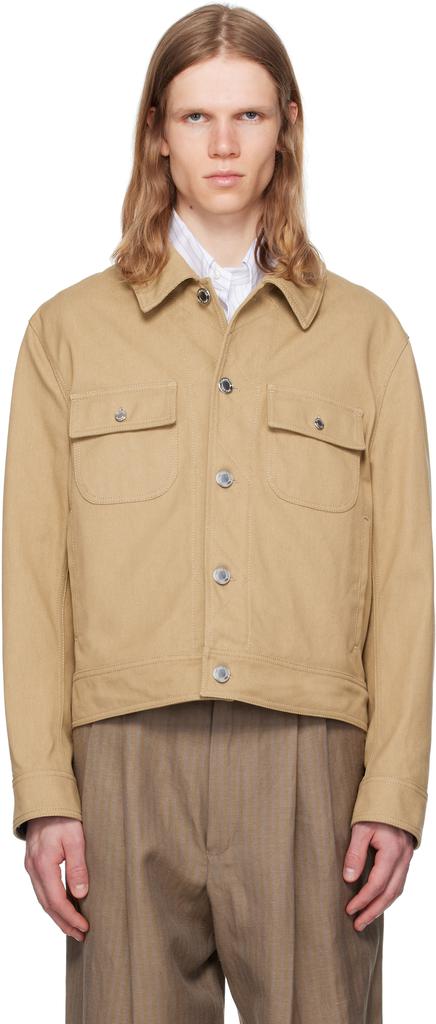 Shop Khaki Backstrap Utility Jacket on Sale at BeyondStyle – Get