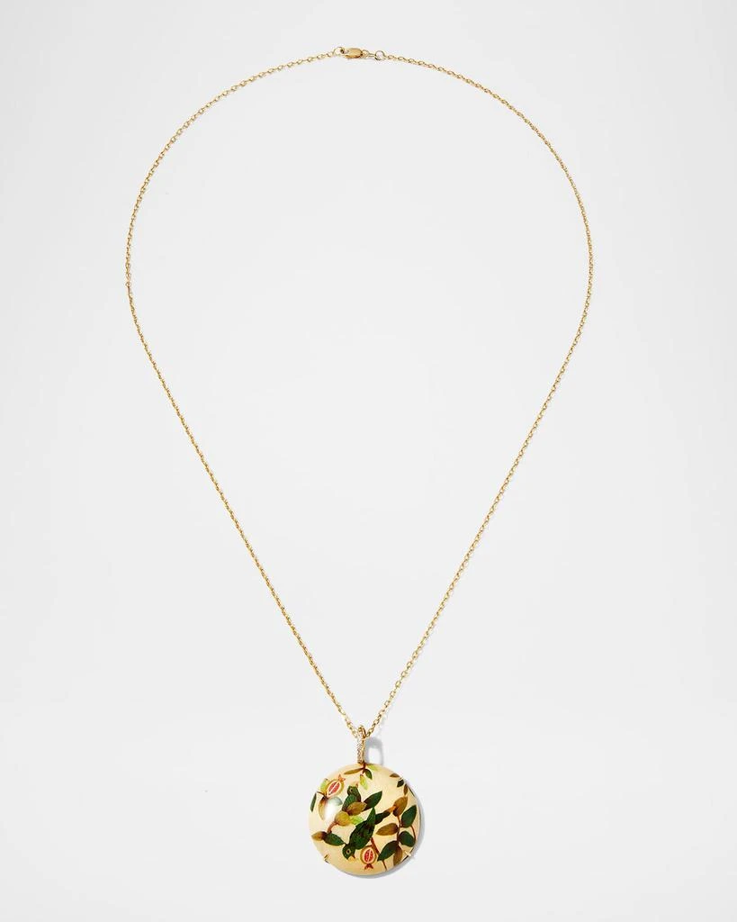 Silvia Furmanovich x MOYE 18K Yellow Gold Necklace with Diamonds and Marquetry Pendant 1