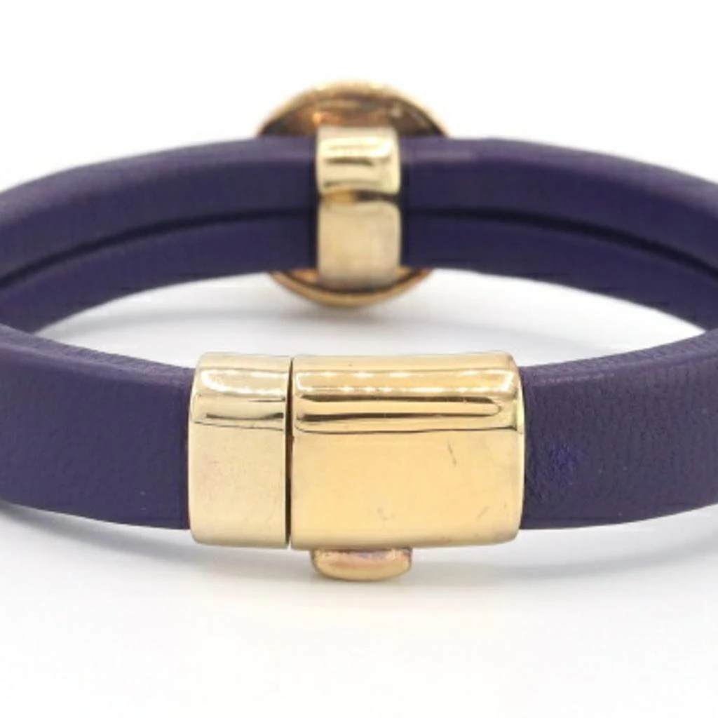 Bottega Veneta gold Leather Sterling 925 Charm Bracelet (Pre-Owned) 2