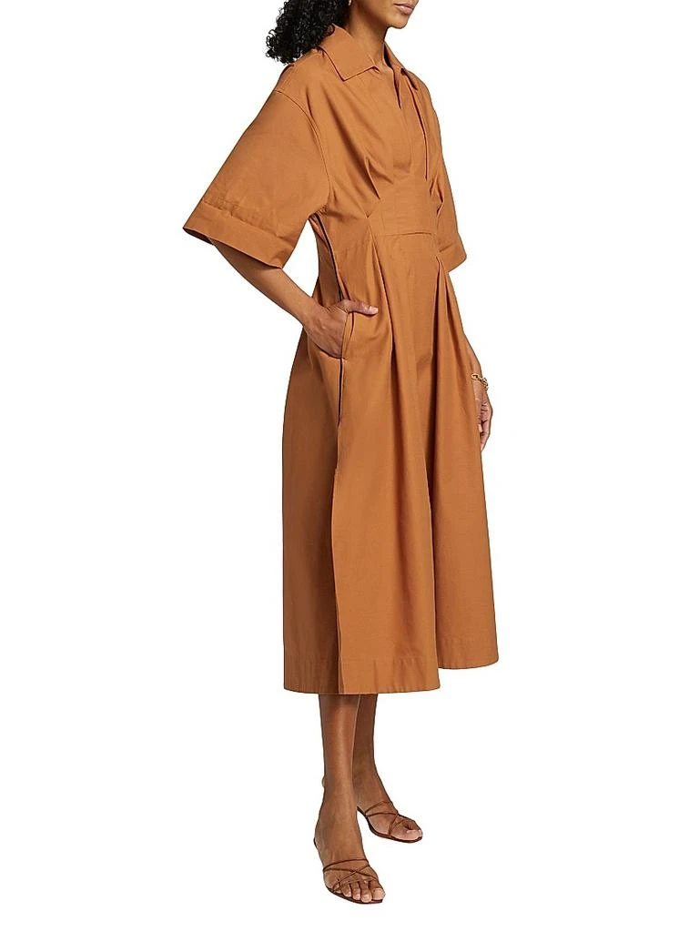 REISS Aubrey Pleated Cotton Poplin Shirtdress 4