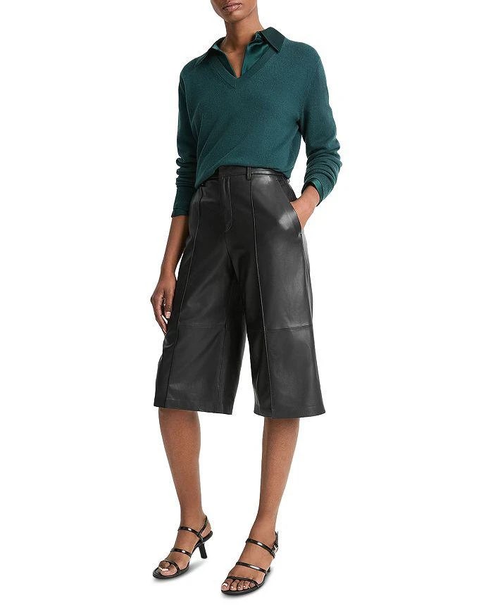Vince Mid Rise Leather Shorts 2