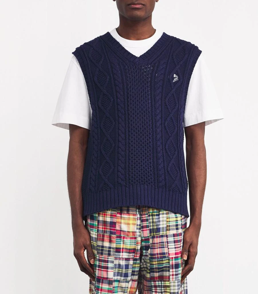 Ralph Lauren Cotton Aran-Knit Sweater Vest 3