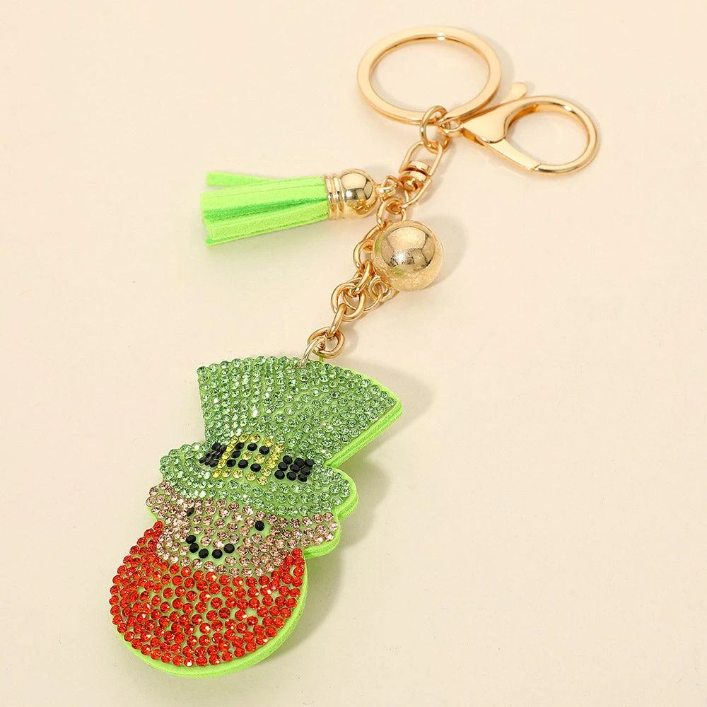 FASHNZFAB Bling Studded Leprechaun Tassel Keychain Bag Charm 2
