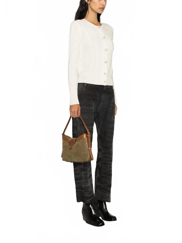 Ralph Lauren Melange Cable Cashmere Cardigan In Cream 2