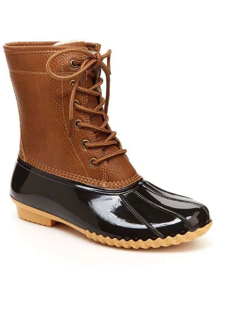 JBU by Jambu Maplewood Womens Faux Leather Lace-Up Rain Boots 1