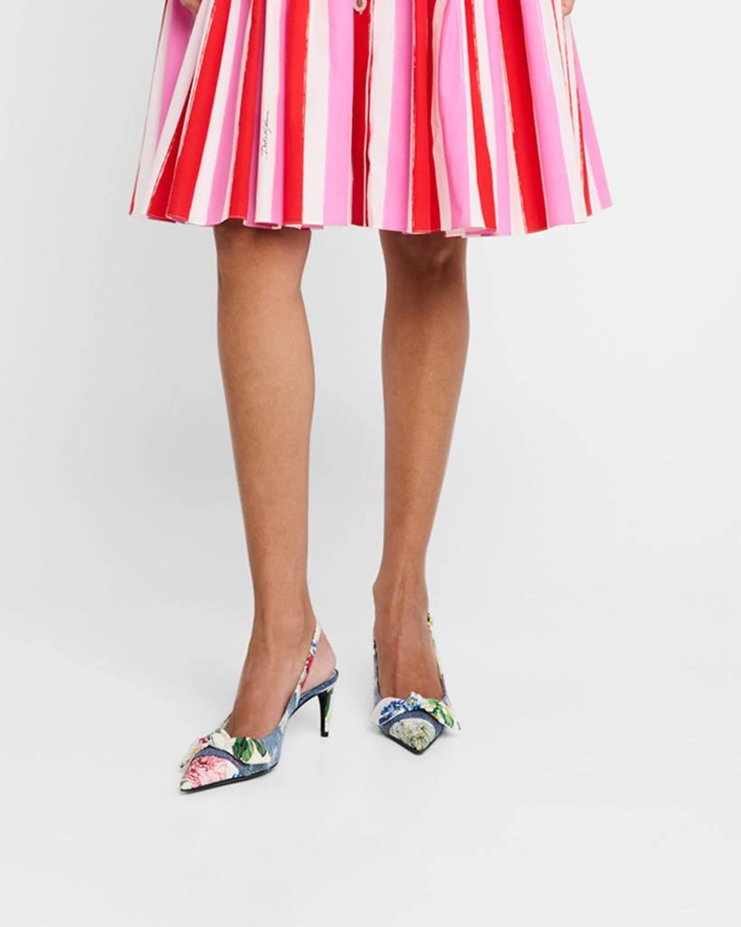 Dolce 
Gabbana Lollo Eva Floral Bow Slingback Pumps 2