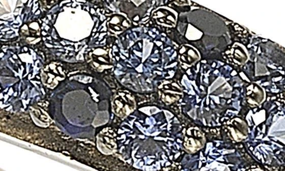 Suzy Levian Sterling Silver Blue Sapphire Half Band Ring 5
