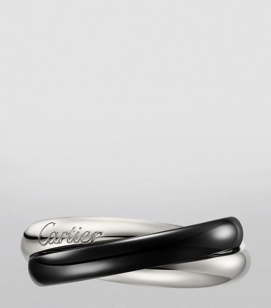 Cartier Medium White Gold and Ceramic Trinity Ring 3