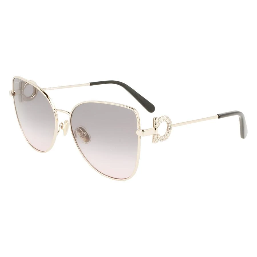 Salvatore Ferragamo Grey Rose Gradient Cat Eye Ladies Sunglasses SF296SR 772 60