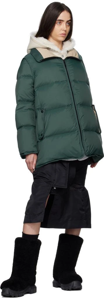 Yves Salomon - Army Green & Beige A-Line Down Jacket 4