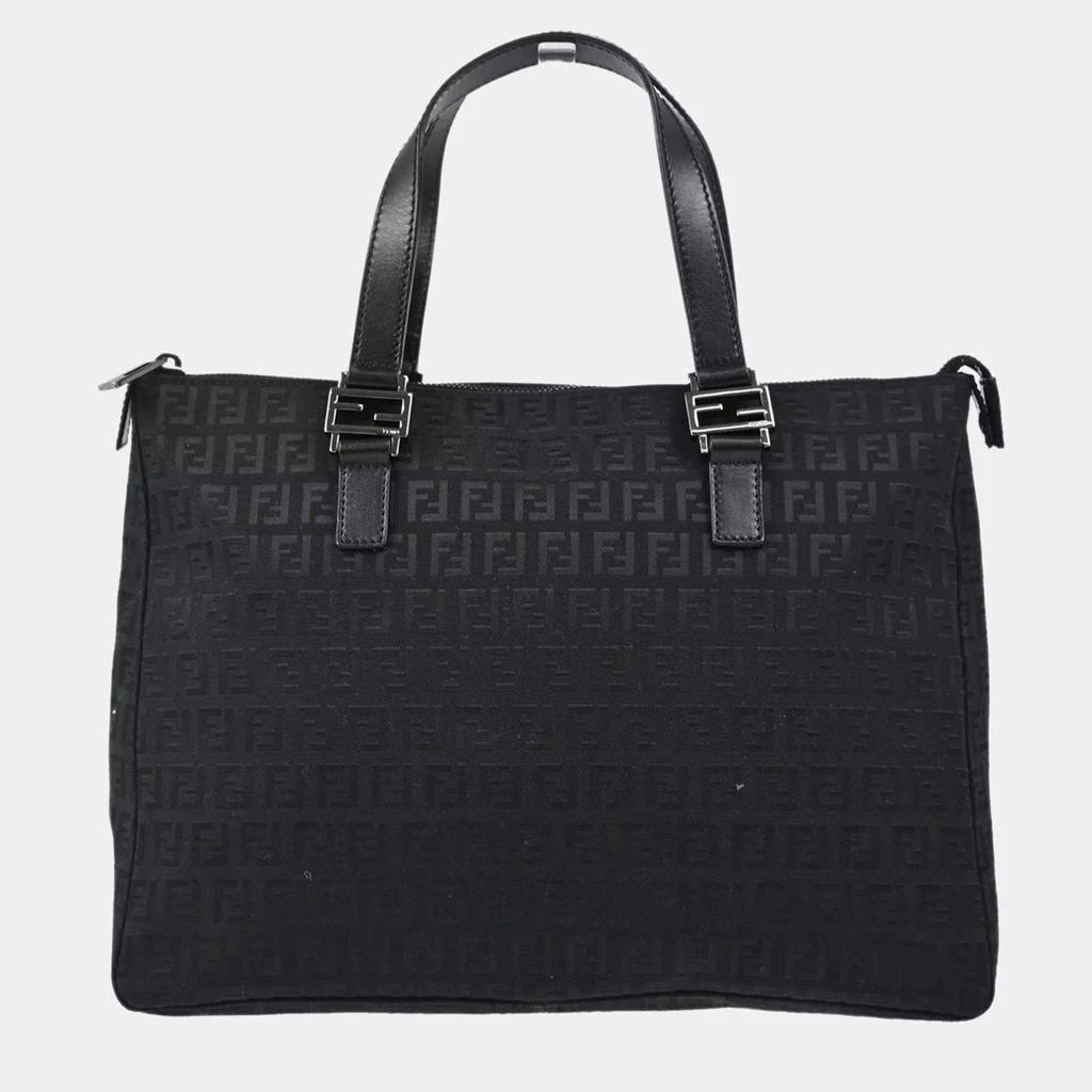 Fendi Fendi Black Zucchino Canvas Tote Bag 1