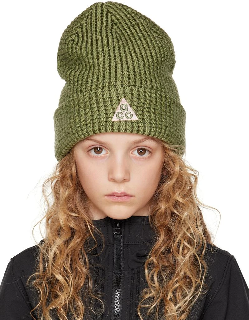 Nike Big Kids Green Rolled Brim Beanie 1