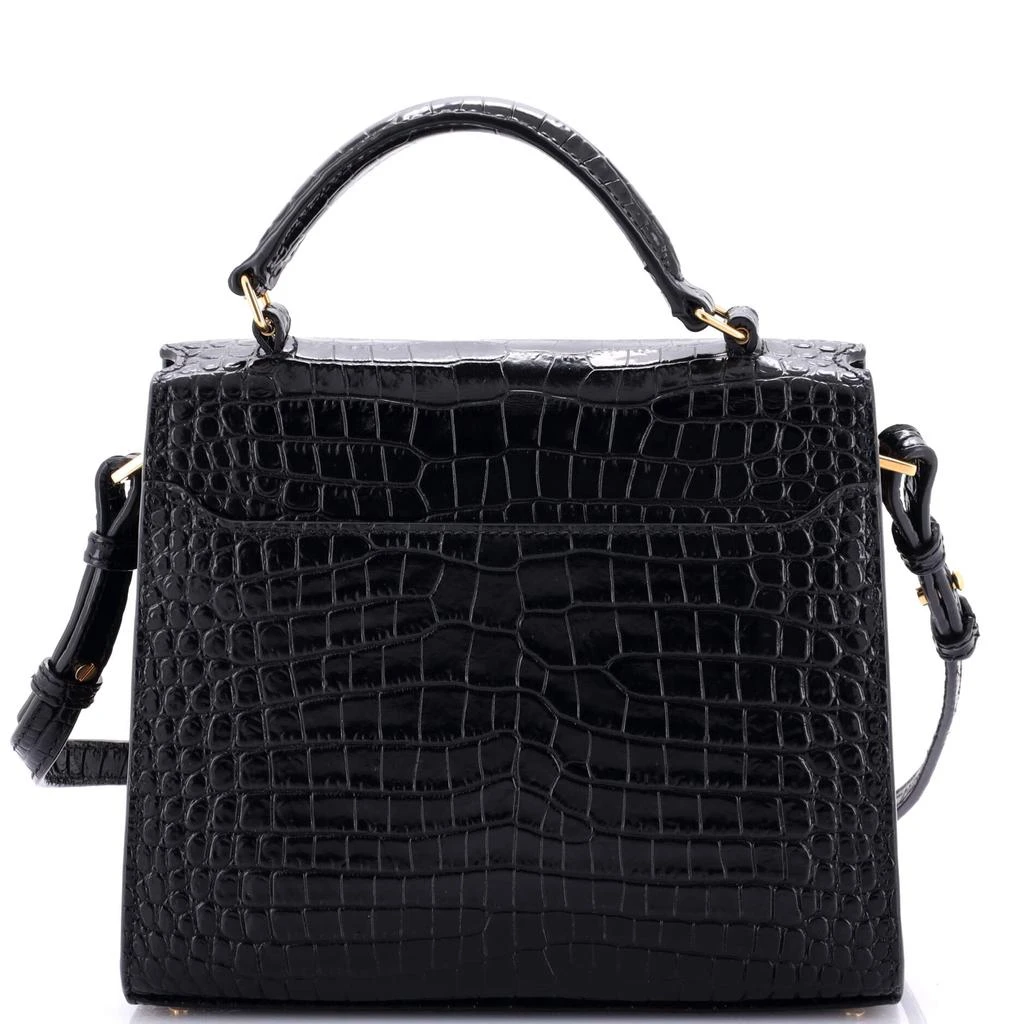 Yves Saint Laurent Cassandra Top Handle Bag Crocodile Embossed Leather Mini 3