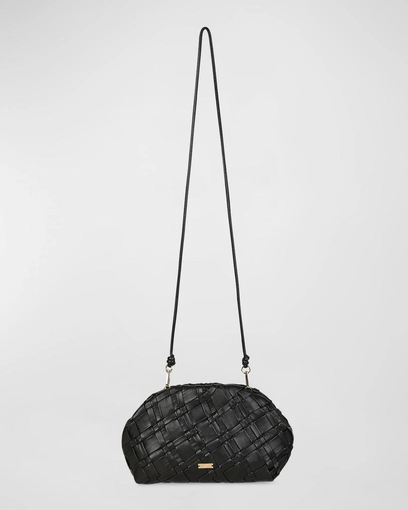 Rafe Aya Frame Woven Leather Clutch Bag 2