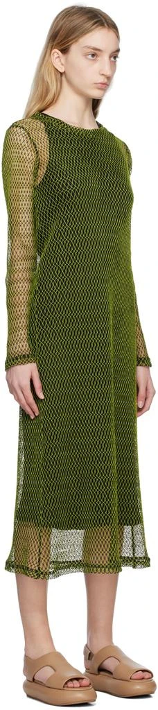 Song for the Mute Green & Black Crewneck Midi Dress 2