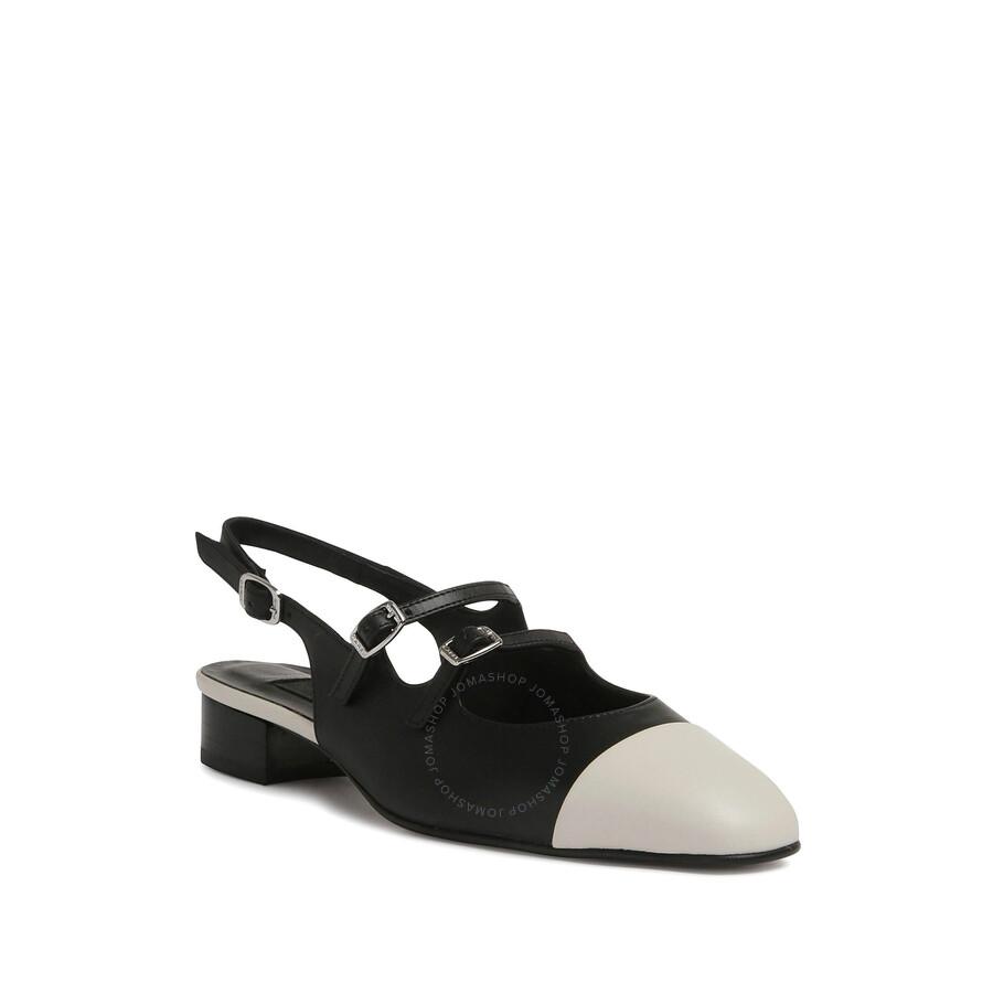 Carel Ladies Black / Beige Abricot Flats With 20 mm Heel