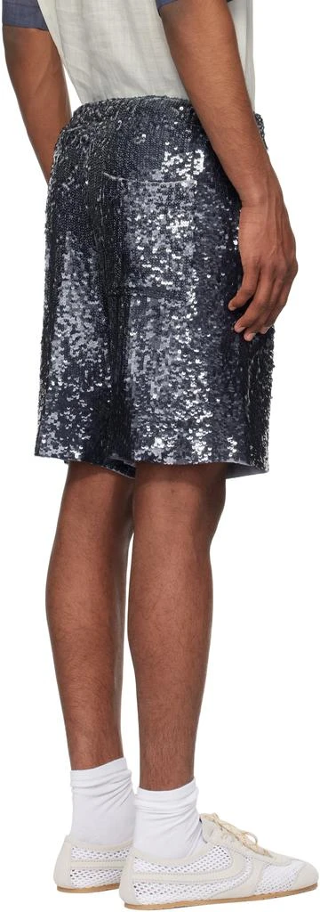 Dries Van Noten Navy Sequinned Shorts 3