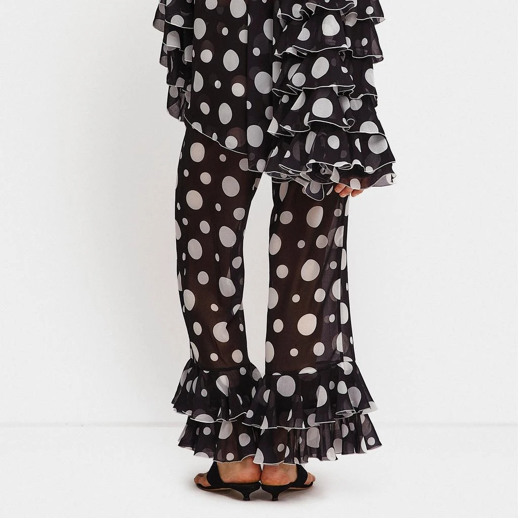 Sleeper Samba Ruffled Polka-Dot Chiffon Pants 2