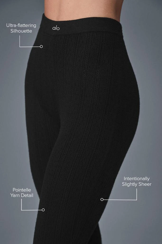 Alo Pointelle Sweater High-Waist Be Mine Legging - Light Grey Heather 2