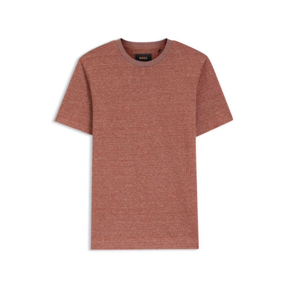 Hugo Boss Mouline T-shirt in cotton, linen and silk