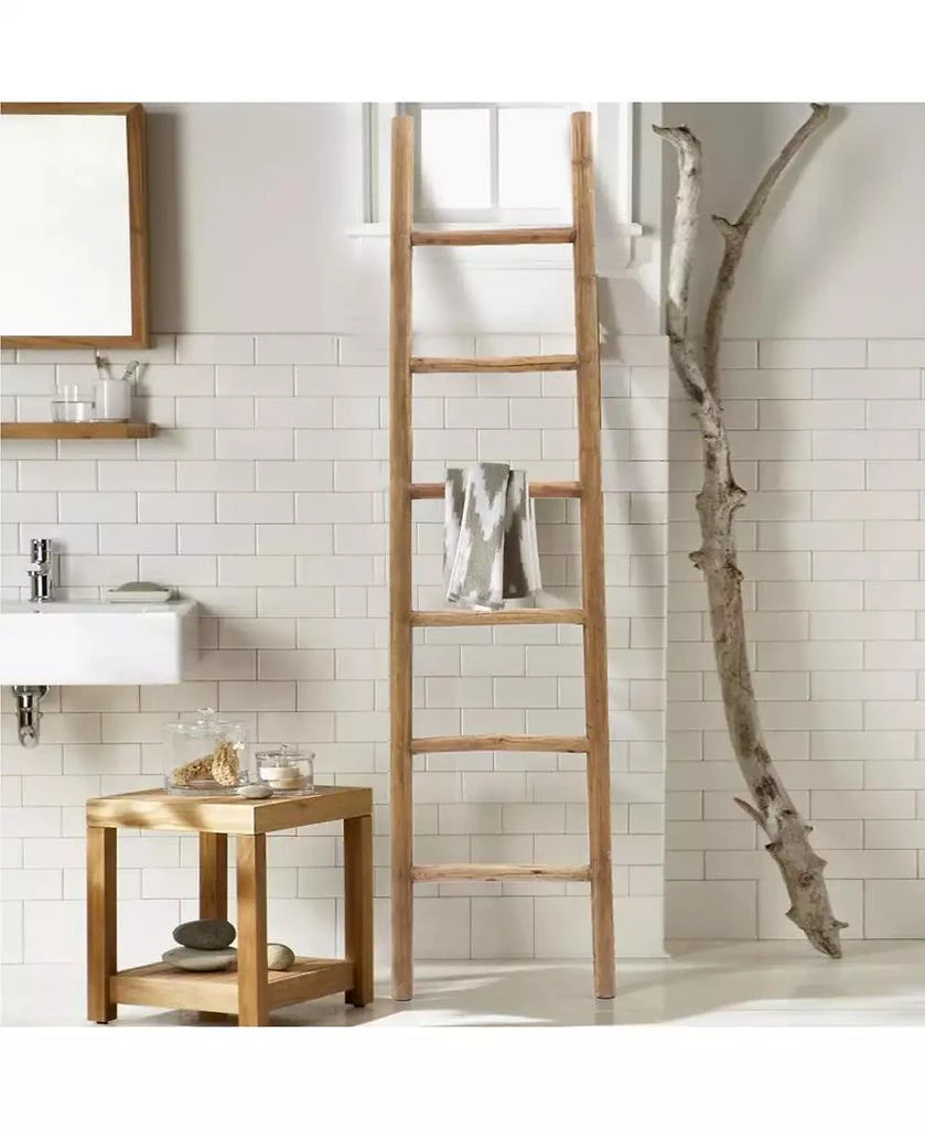 LuxenHome Rustic 6ft Decorative Blanket Ladder 2