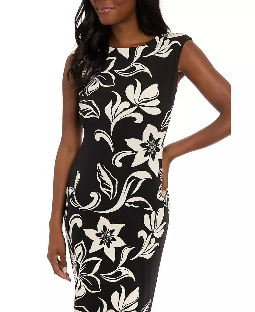 London Times Women's Jersey Placement-Print Midi Dress 3