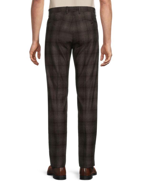 Zanella Noah Plaid Wool-Blend Modern-Fit Pants