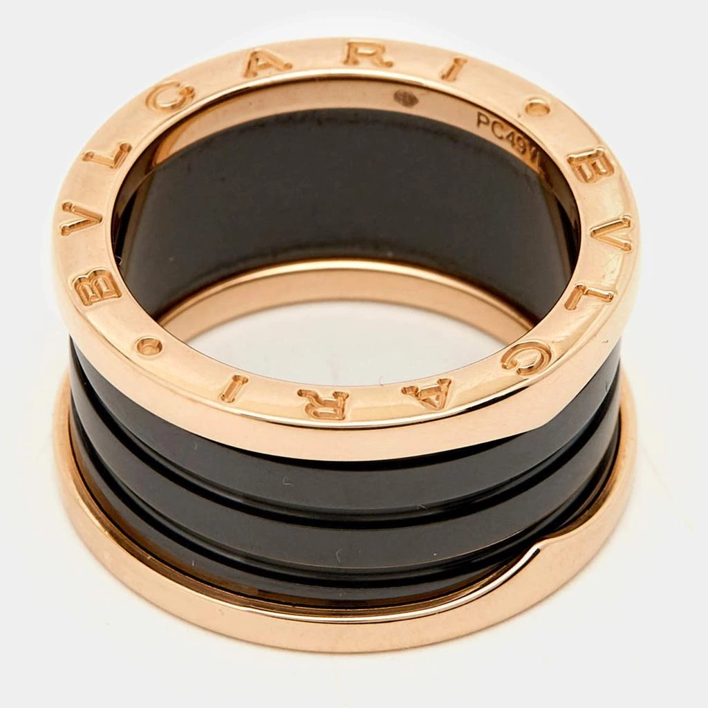 BVLGARI Bvlgari B.Zero1 Black Ceramic 18k Rose Gold 4 Band Ring Size 56 3