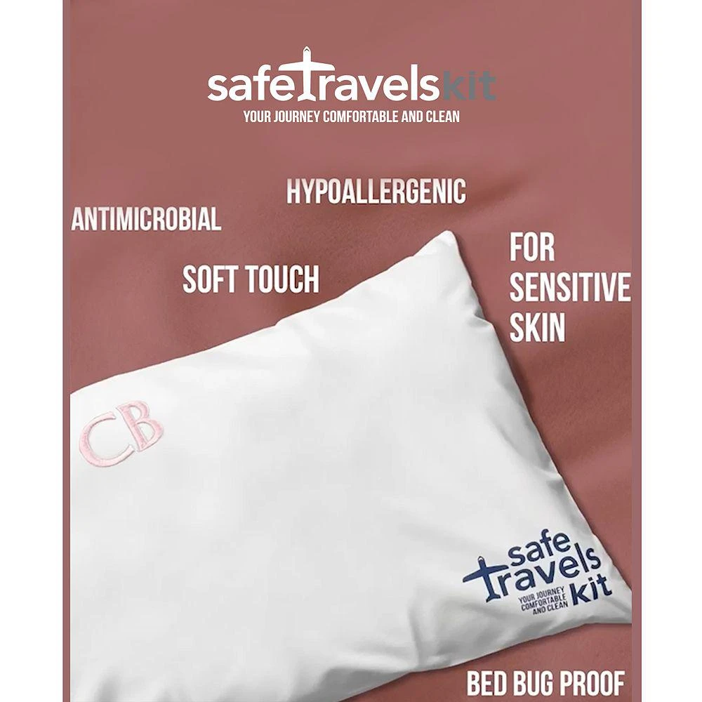 Safe Travels Kit Luxury Travel Airplane Seat Cover & Pillow Case Set 7