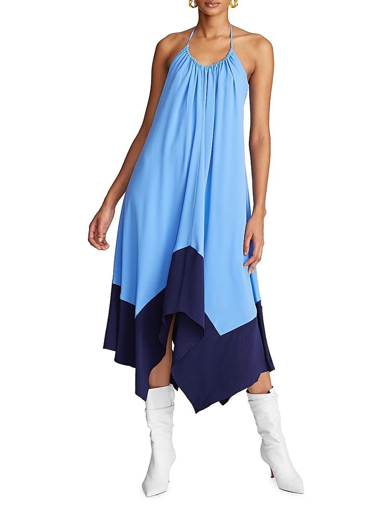 halter neck flower dress Halter-Neck Two-Piece Floral Print Long Prom Dress main image 0