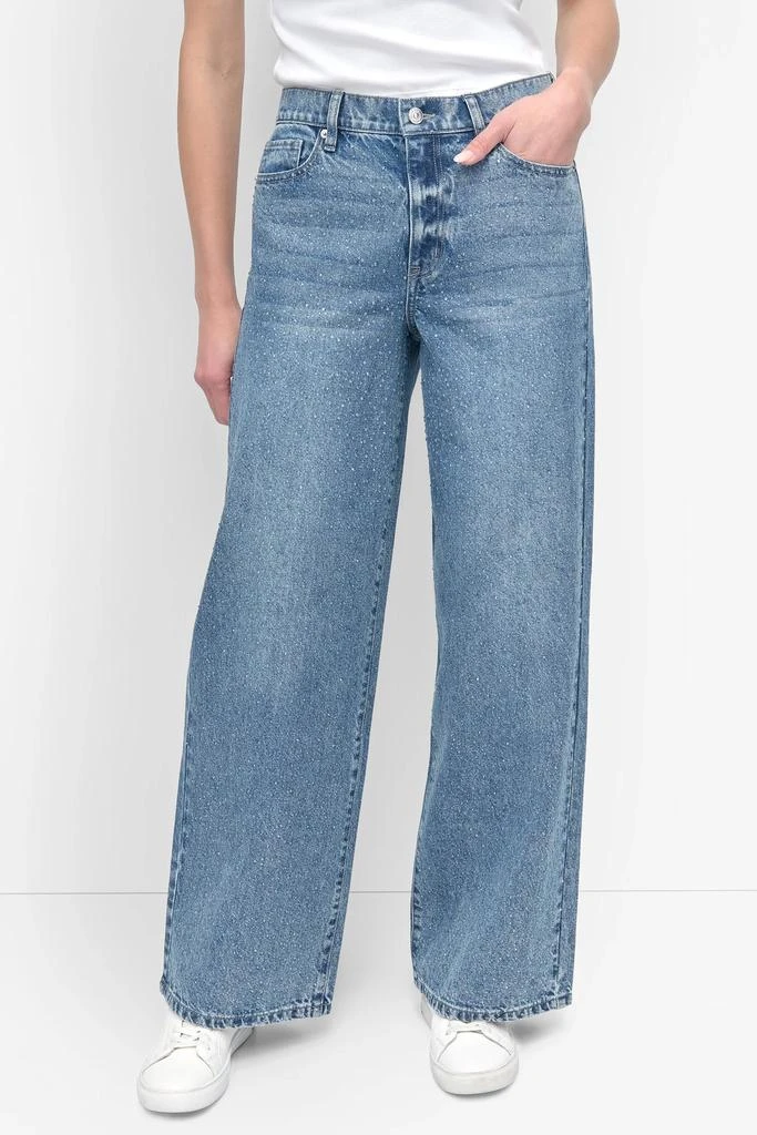 DKNY HIGH Rise Length WIDE LEG WITH RHINESTONE EMBELLISHMENT 1
