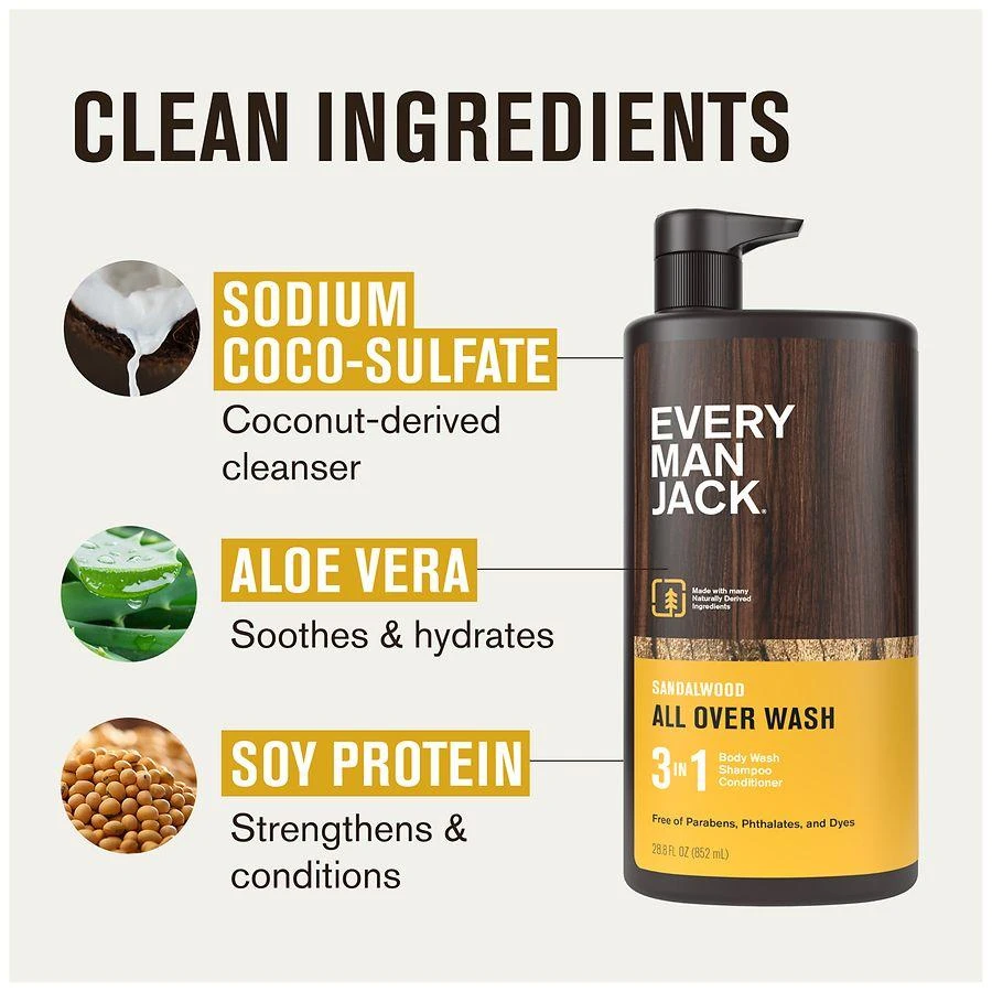 Every Man Jack All Over Wash Sandalwood 6