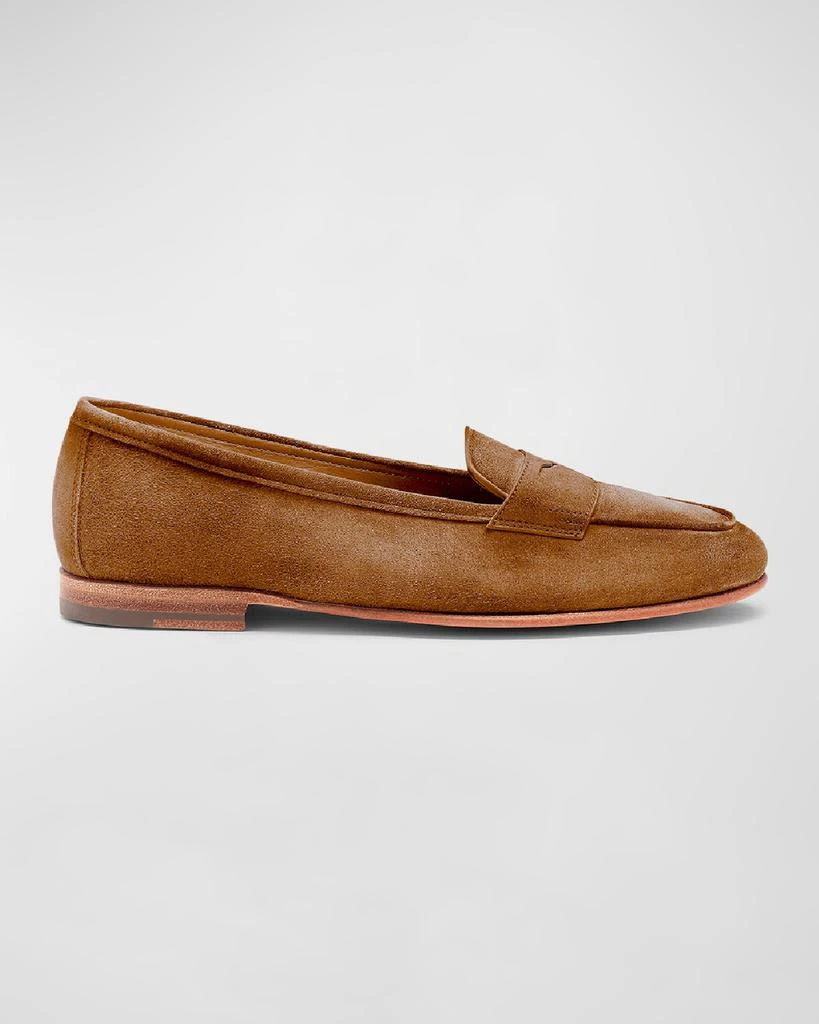 Santoni Carla Suede Penny Loafers 1