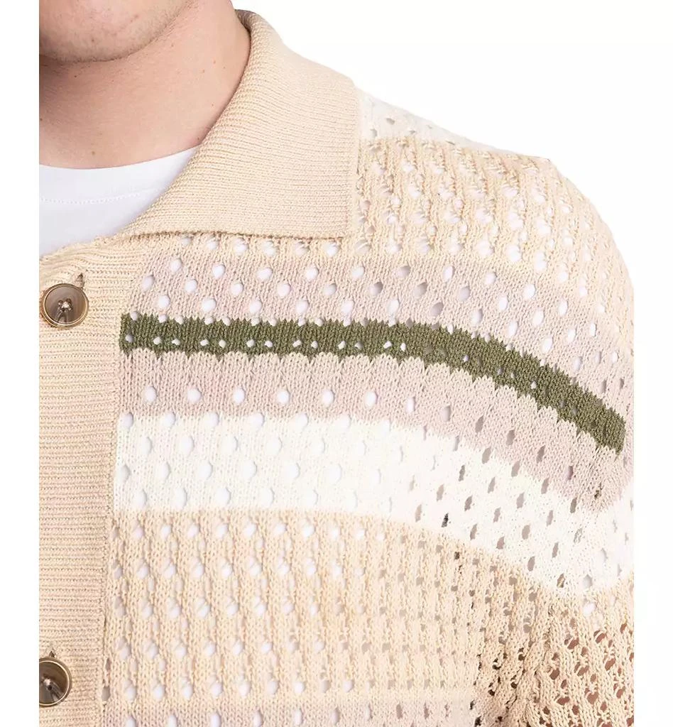 Paisley & Gray Men's Slim Fit Long Sleeve Crochet Cardigan Sweater 3