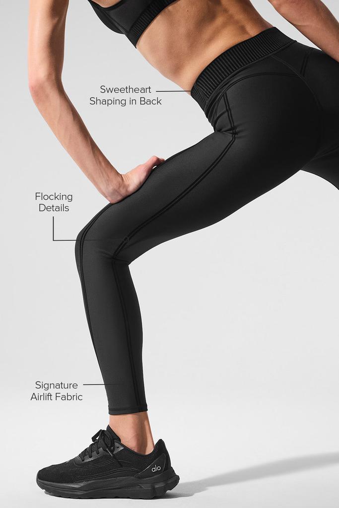 Alo Airlift High-Waist 7/8 Line Up Legging - Black - Pants - Free