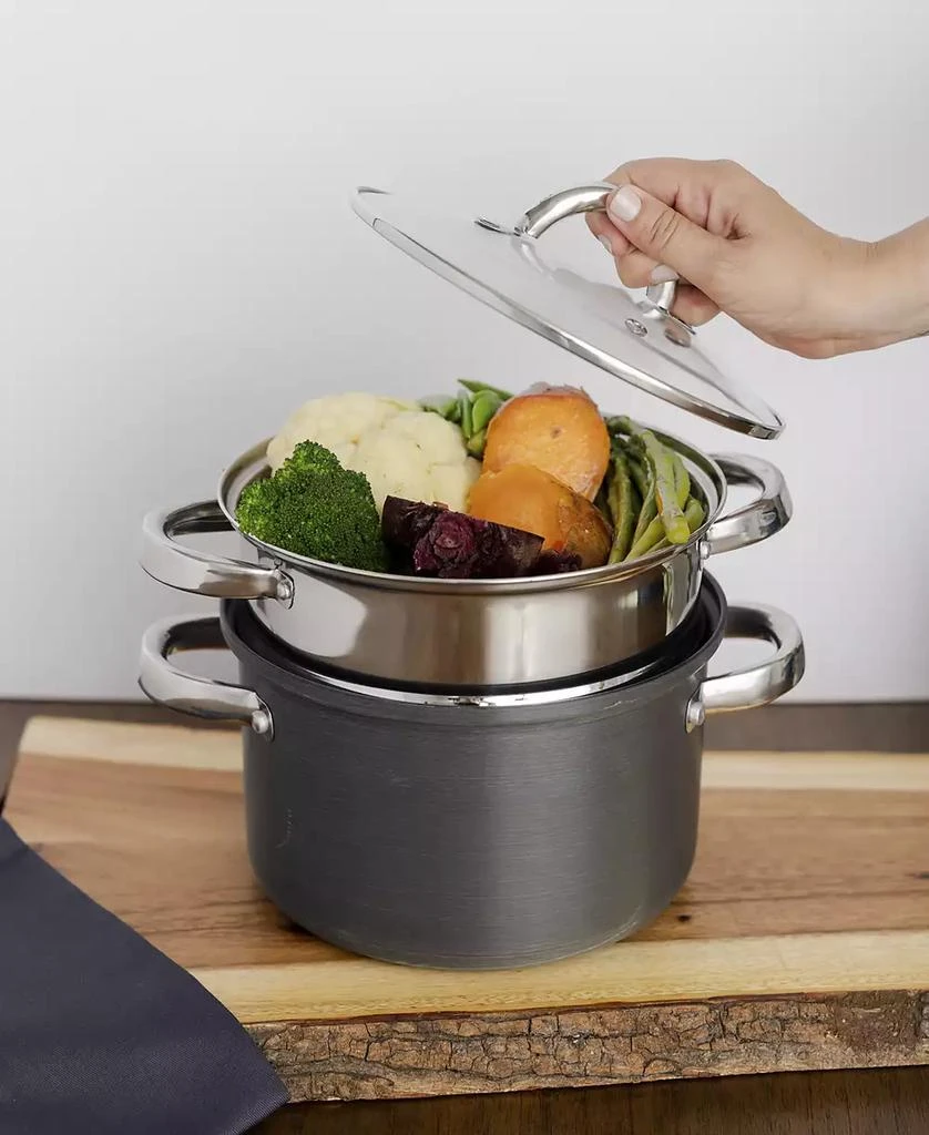Sedona Kitchen Hard Anodized Aluminum 4-Qt. Multi Cooker with Glass Lid & Steam Tray 7
