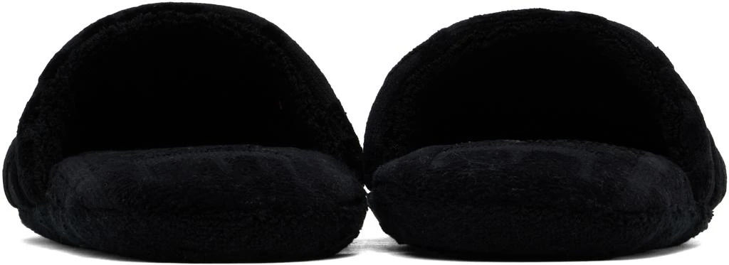 Versace Black 'Versace' Allover Towel Slippers 2