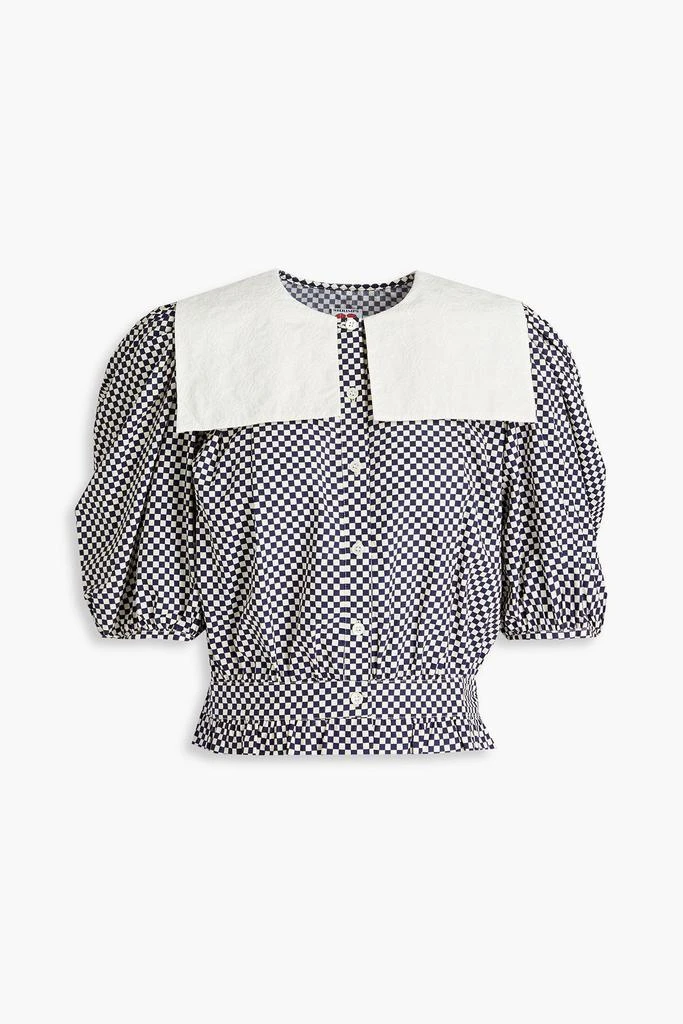 shrimps Doria embroidered checked cotton blouse 1